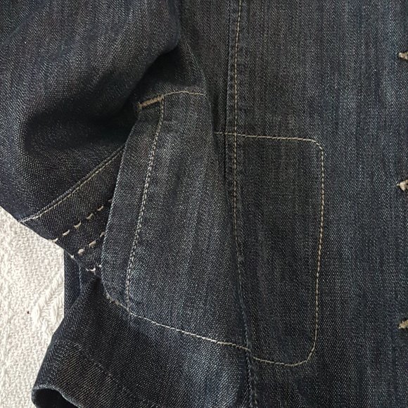 LOIS DENIM Jean Jacket Blazer Small US S Stretch Denim Dark Wash - Picture 6 of 11